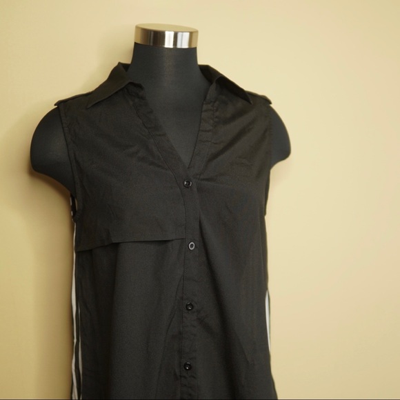 Sheer Stripe-Paneled Crepe Blouse - Picture 3 of 5